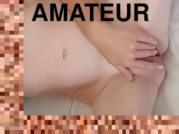 masturbation, orgasme, chatte-pussy, amateur, milf, doigtage, point-de-vue, solo, humide, petits-seins