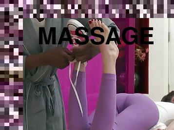 Erotic massage interracial with a little bitch