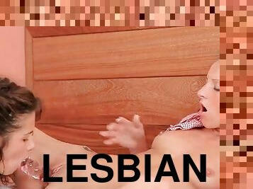 lesbisk, tenåring, knulling-fucking, dildo, erotisk, rimjob