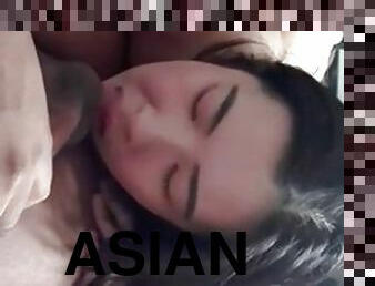 asiatique, amateur, ejaculation-sur-le-corps, interracial, française, brunette, bite, sucer
