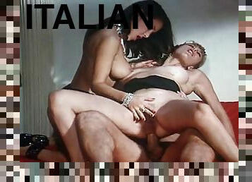 ejaculation-sur-le-corps, milf, vintage, trio, italien