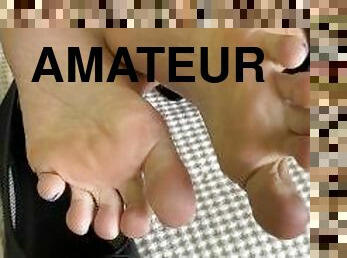 amateur, pieds, fétiche, solo, flexible