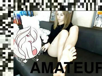 amateur, pieds, blonde, webcam, fétiche, solo