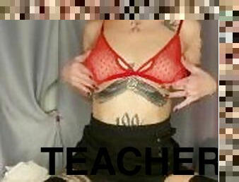 masturbation, orgasme, étudiante, enseignant, jouet, lingerie, machines, mignonne, parfait, solo