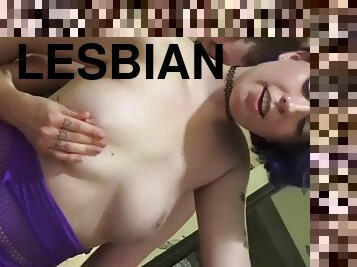 Big Tit Lesbian Teens Share a Big Strap On