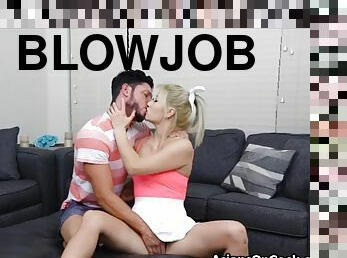 Study break blowjob with korean girlfriend