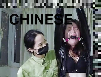 asiatique, lesbienne, bdsm, fétiche, latex, bâillonnement, chinoise, bondage, domination, brunette