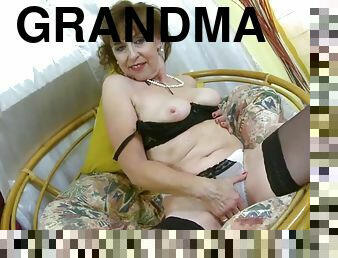 bedstemor, onani, bedste, liderlig, solo, drillende