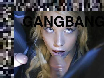 Gangbang anal treat for slutty Kimber Delice