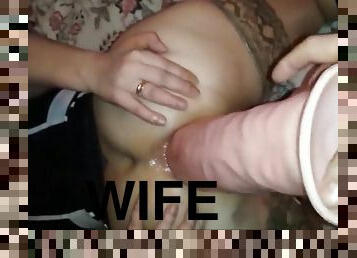 Slut wife large anal toys