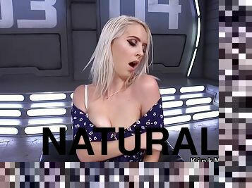 Natural blonde fucking machine and syringes