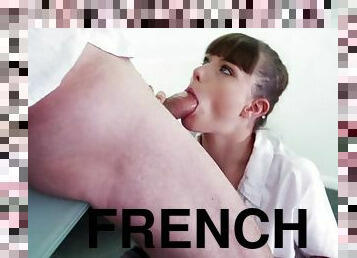 Sexy french teen secretary fucks office boss