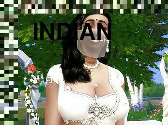 femme, indien, marié