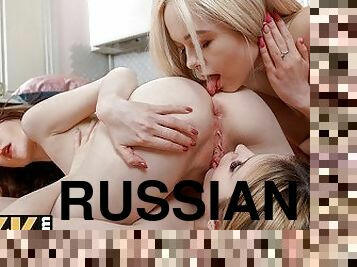 pussy, russisk, lesbisk, tenåring, ung-18, barbert, dyke