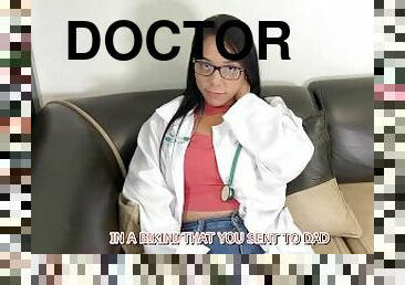 Hermosa Madrastra Doctora debe de Ayudar a su Hijastro con su Ereccion