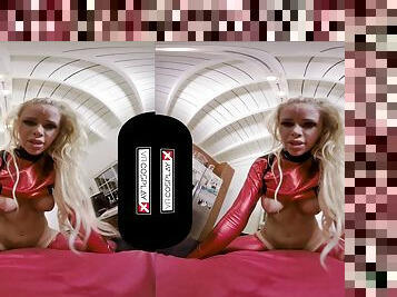 POV VR hardcore with cumshot Lady Deadpool A XXX Parody - busty blonde mom Lady A.