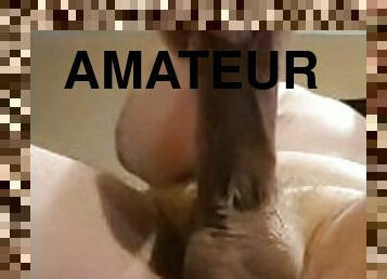 masturbation, amateur, secousses, solo, blanc, bite