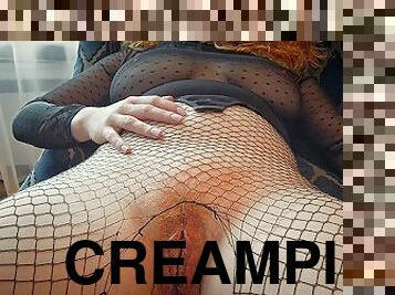 doggy, pussy, milf, mamma, creampie, strømper, hanrei