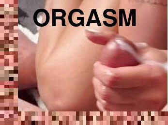EUPHORIC orgasm, pov prostate massage w/ huge orgasm, she fingers my ass while I cum milking handjob
