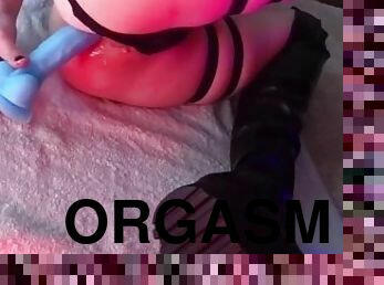 masturbação, orgasmo, amador, anal, adolescente, brinquedo, cavalgando, dildo, fetiche, botas