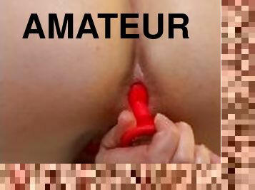 cul, amateur, anal, jouet, première-fois, serrée, bout-a-bout, solo