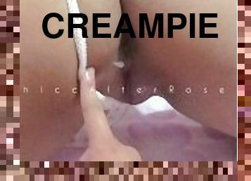 asiatisk, fisse-pussy, amatør, creampie, sperm, snæver, fillipinsk