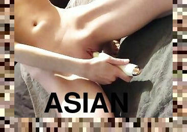 asiático, masturbação, orgasmo, cona-pussy, magro, esguincho, amador, babes, brinquedo, jovem18