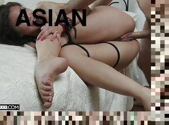 asiático, cona-pussy, babes, bdsm, casal, escravidão, morena, áspero, gritando