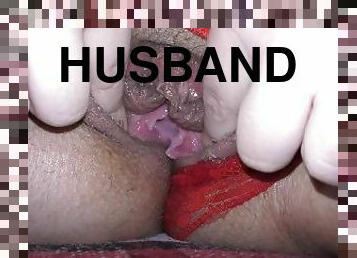 Ooops! Sorry, my dear husband! Your friend cumming just creampie my married pussy!