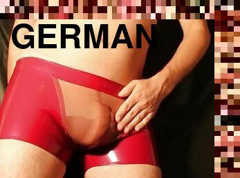 kencing, amateur, homoseksual, orang-german, fetish, latex, solo, getah, mengusik