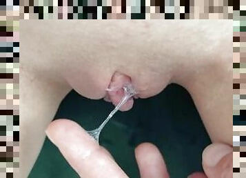 masturbation, fitta-pussy, skolflicka, fingerknull, rakad, close-up, vått, saftig