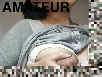 gros-nichons, mamelons, amateur, milf, maison, latina, maman, naturel, seins, fétiche