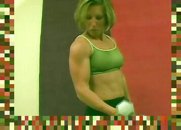 Muscular Summer in green t-shirt is having fuck with her coach