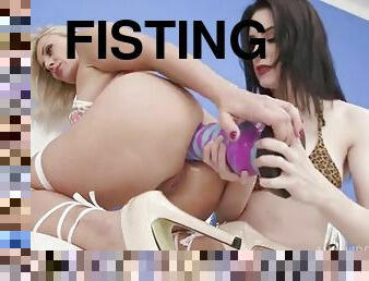 fisting, masturbação, anal, mulher-madura, loira