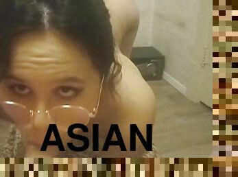 asiatique, cul, amateur, fellation, ados, petite, brunette, bite, sucer