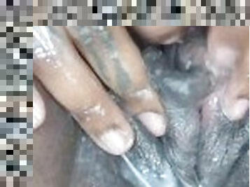 Extra creamy black pussy masterbation