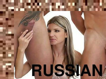 ruso, anal, adolescente, hardcore, trío, rubia, fetichista