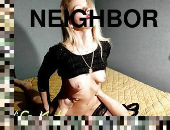 We went with a neighbor after a party to her, fucked and finished on her face and tits
