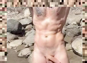 grosse, nudiste, public, amateur, énorme-bite, gay, belle-femme-ronde, plage, solo, musclé