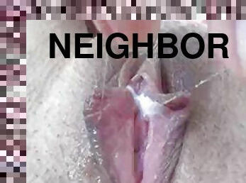 hot slut cums on her neighbor&#039;s balcony
