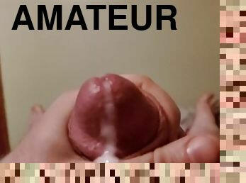 masturbation, amateur, mature, ejaculation-sur-le-corps, énorme-bite, dormant, point-de-vue, solo, bite