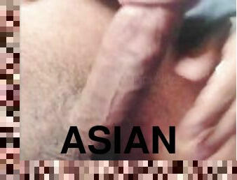 asiático, masturbação, tiro-ao-alvo, gozando, sozinho, filipina