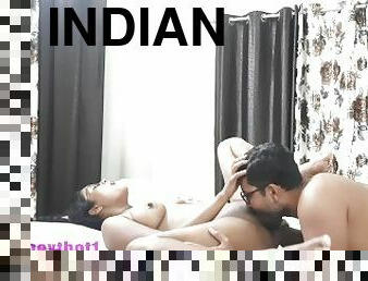 fellation, maison, indien, ejaculation-interne, couple, marié