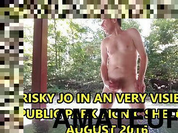 Risky Stupid JO in Very Visible Park Picnic Enclosure August 2016