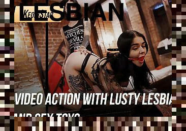 Video Action with Lusty Lesbians and sex toys