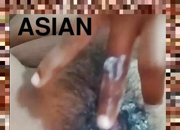 asiatisk, behåret, gammel, fisse-pussy, teenager, hjemmelavet, hindu, creampie, 18-årige, ældre