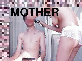 MarVal - My stepmother making a haircut for me naked in public, she loves exhibitionism on the balcony.