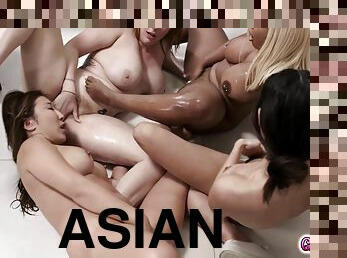 एशियाई, धारा-निकलना, एबोनी, अंतरजातीय, लेस्बियन, मिल्फ़, समूह-सेक्स, शेव-किया-हुआ