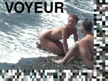 nudisti, vani, kemera, plaža, voajer, prirodno, sakriveno