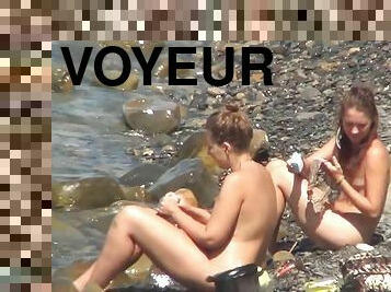 nudiste, en-plein-air, cam, plage, voyeur, caché